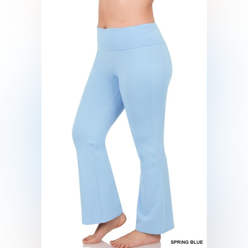 Sky Blue Flared Yoga Pants